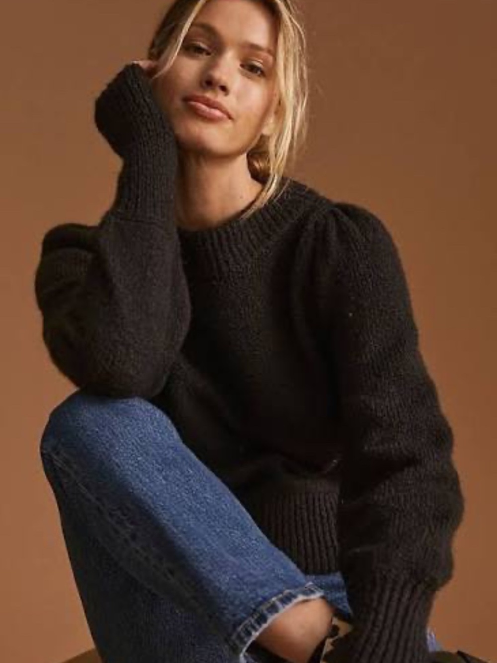 Maeve by Anthropologie Black Cotton Sweater